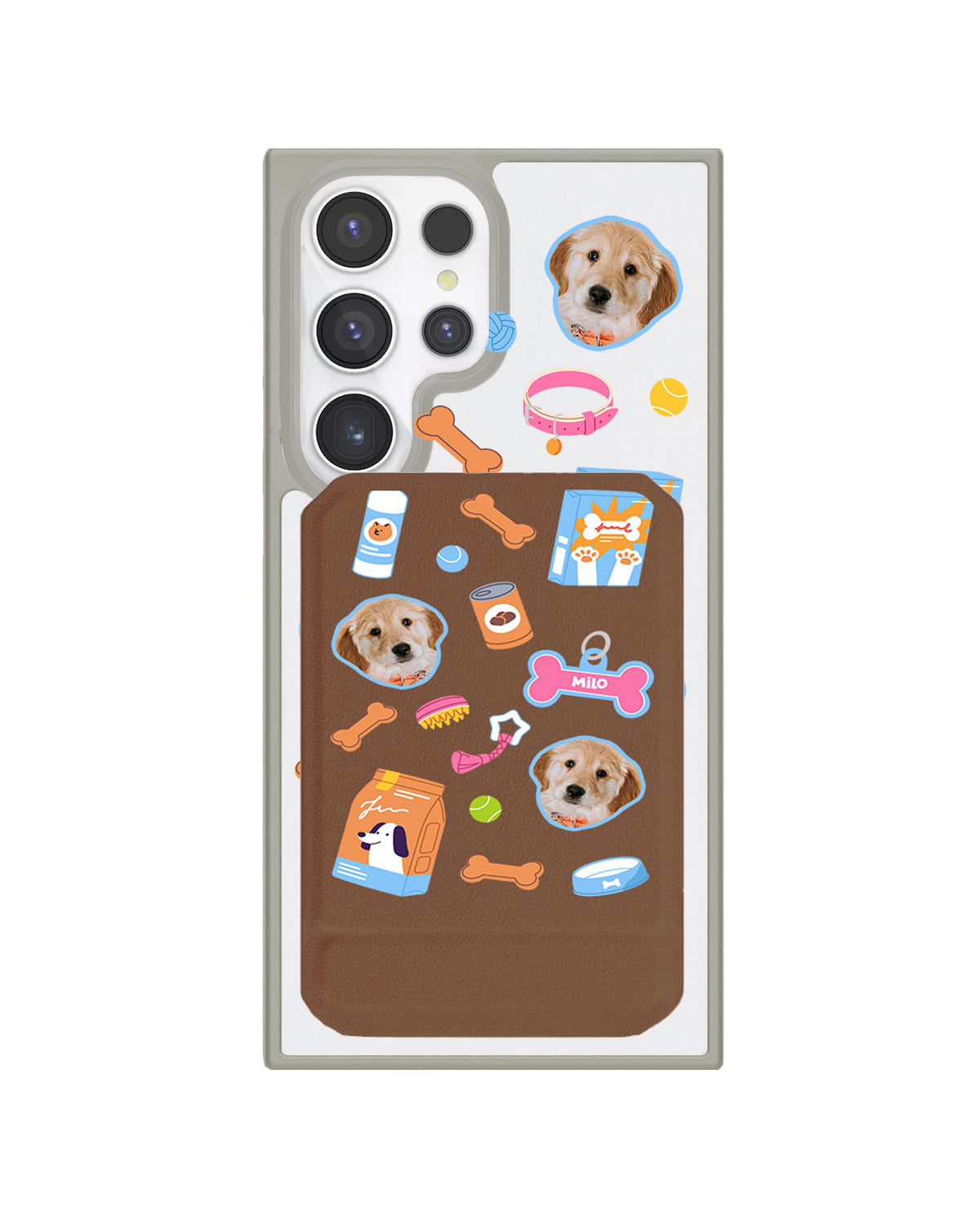 Android Magnetic Multifold Wallet - Pet Grid Puppy Sweet Treats