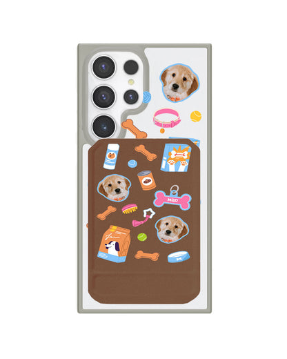 Android Magnetic Multifold Wallet - Pet Grid Puppy Sweet Treats