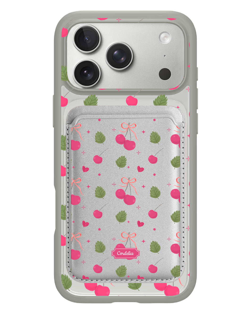 iPhone Magnetic Wallet Case - Coquette Cherry