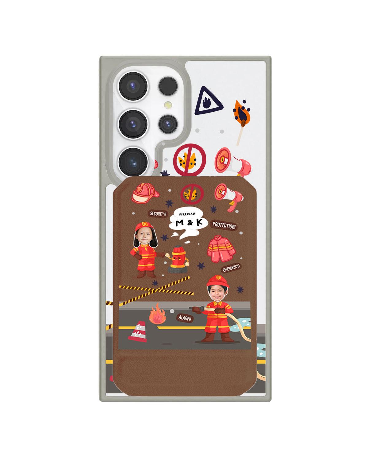 Android Magnetic Multifold Wallet - Face Grid Dream Firefighter