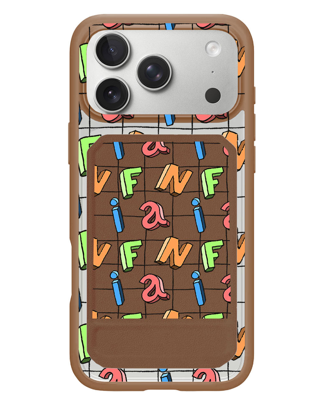 iPhone Magnetic Multifold Wallet - Playful Monogram