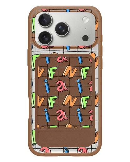 iPhone Magnetic Multifold Wallet - Playful Monogram
