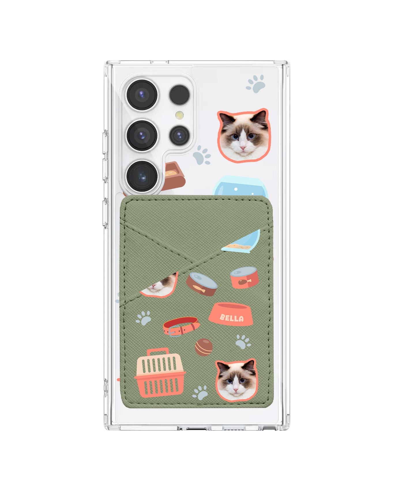 Android Phone Wallet Case - Pet Grid Kitty Cozy Corner