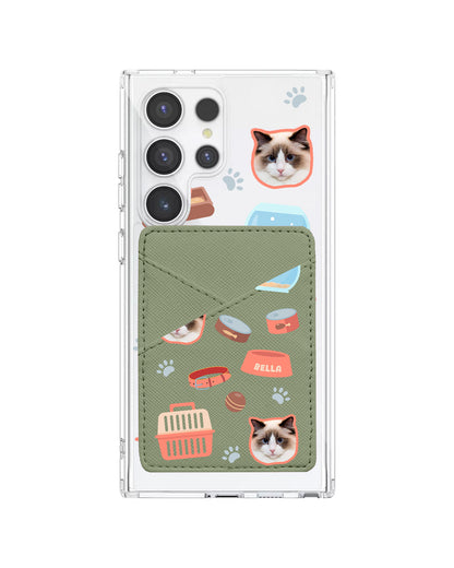 Android Phone Wallet Case - Pet Grid Kitty Cozy Corner