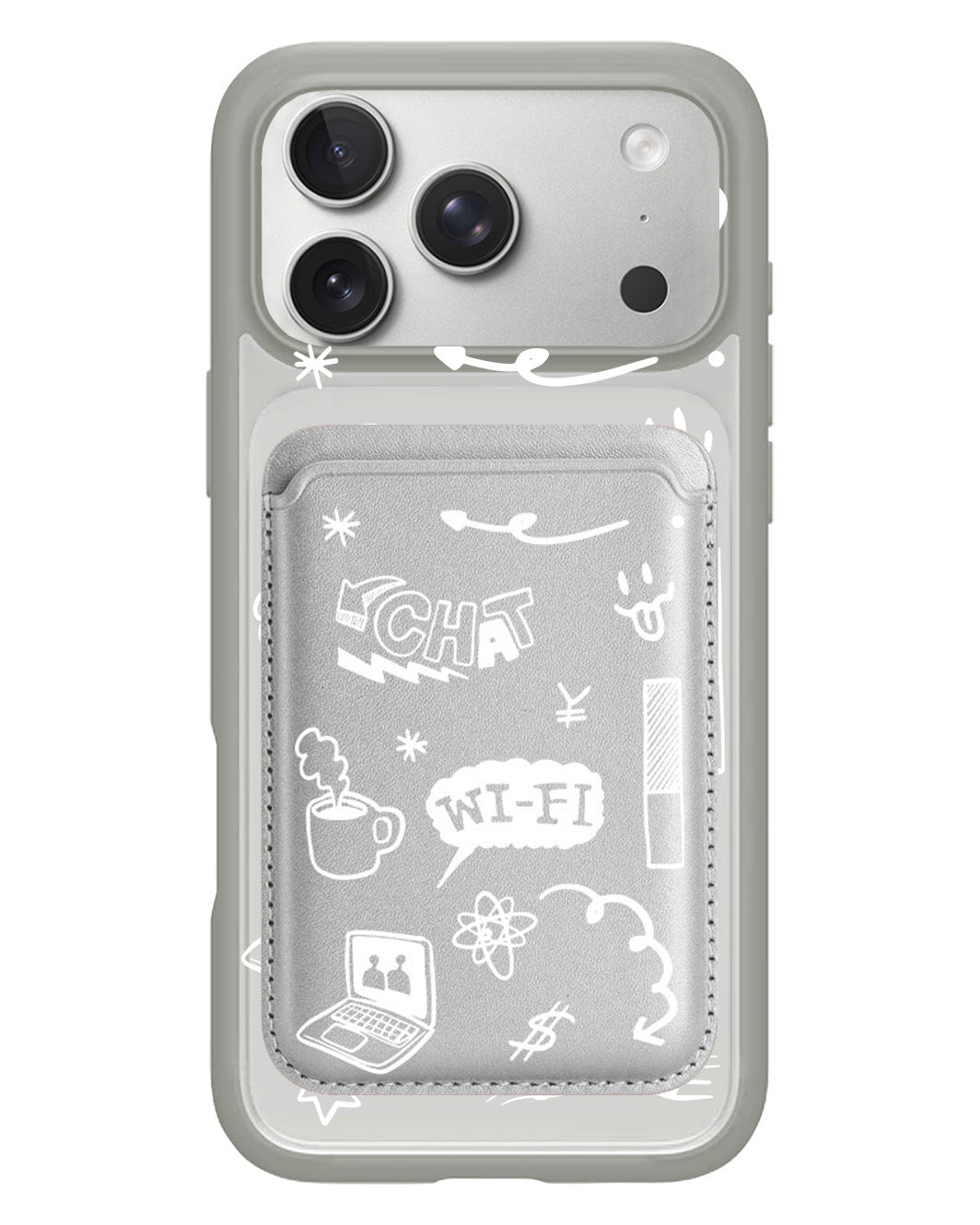 iPhone Magnetic Wallet Case - Social White