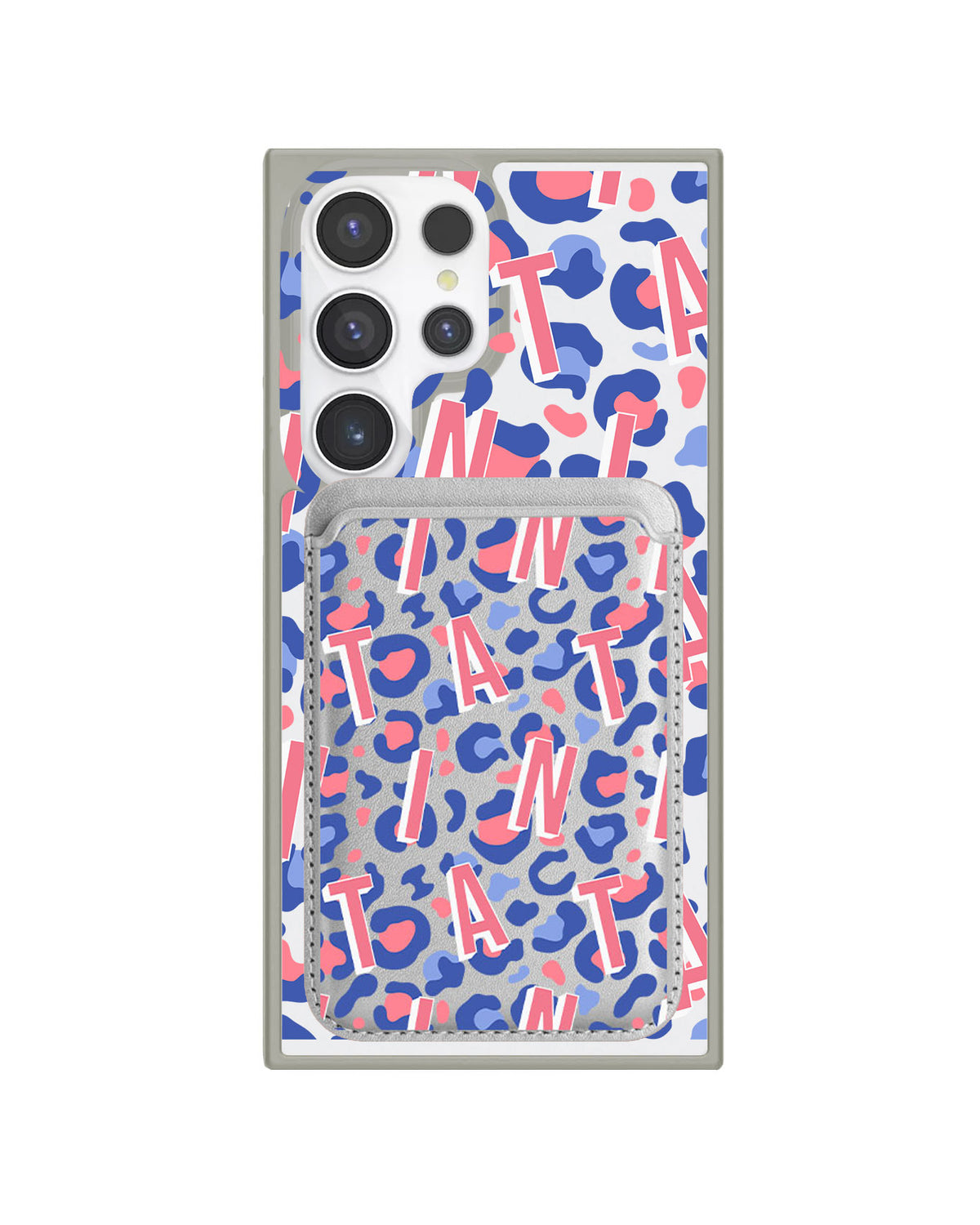 Android Magnetic Wallet Case - Leopard Monogram 1.0