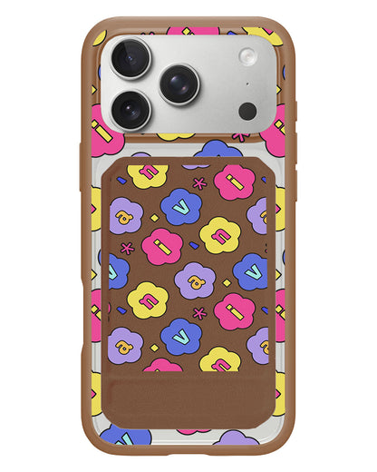 iPhone Magnetic Multifold Wallet - Flower Petals Monogram 2.0