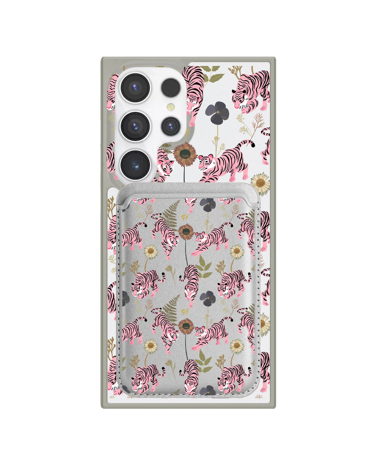 Android Magnetic Wallet Case - Tigre Rosa