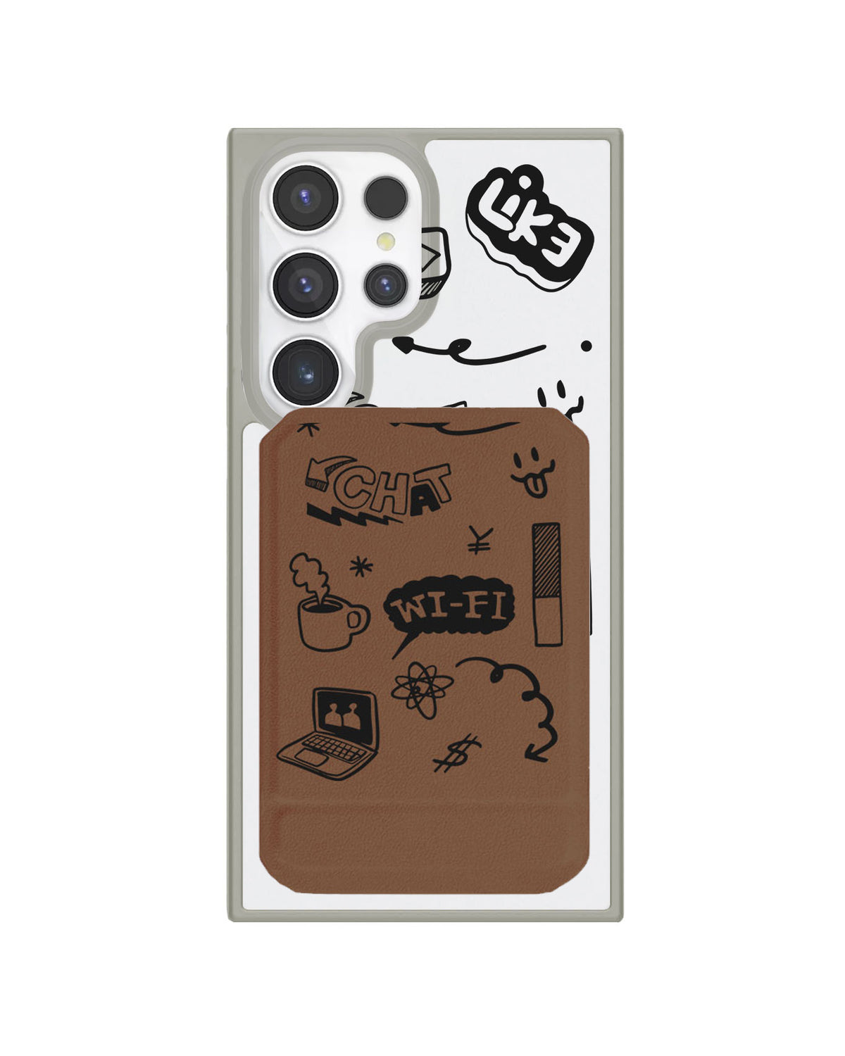 Android Magnetic Multifold Wallet - Social Black