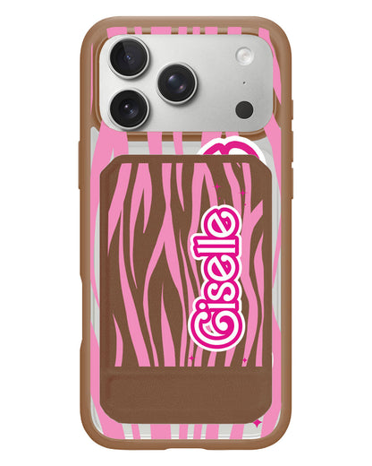 iPhone Magnetic Multifold Wallet - Barbie Zebra Pattern