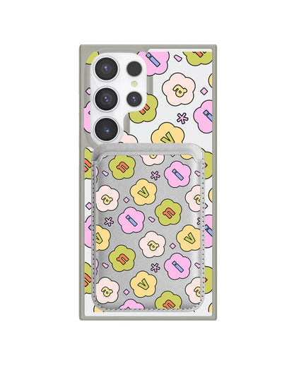 Android Magnetic Wallet Case - Flower Petals Monogram 1.0