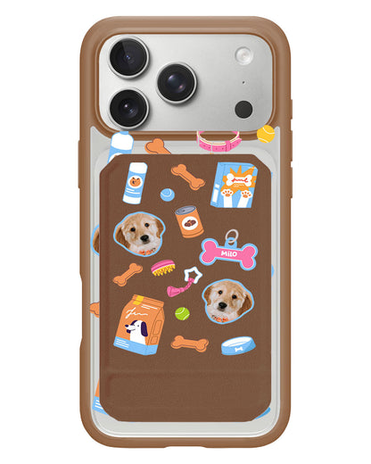 iPhone Magnetic Multifold Wallet - Pet Grid Puppy Sweet Treats