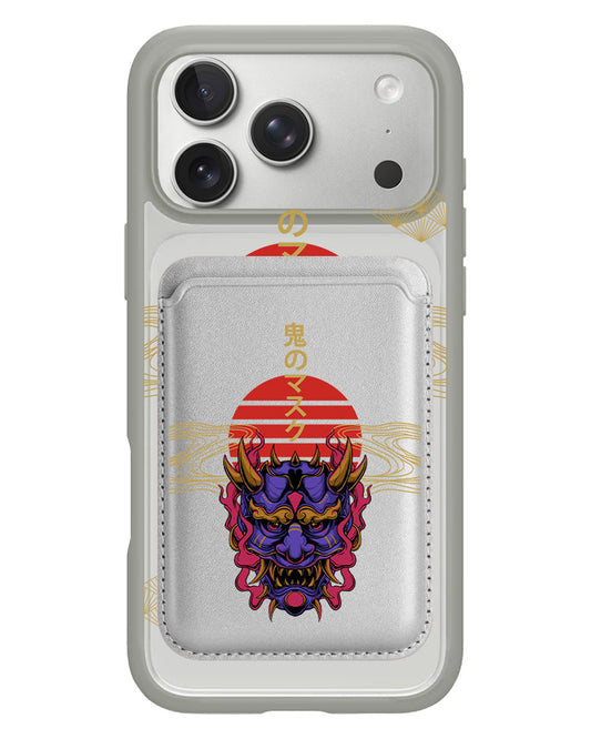 iPhone Magnetic Wallet Case - Oni Mask