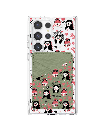 Android Phone Wallet Case - Flowery Faces
