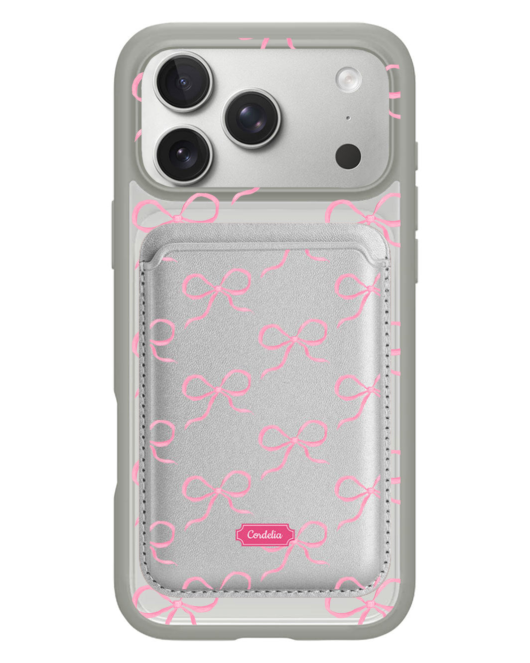 iPhone Magnetic Wallet Case - Coquette Pink Bow