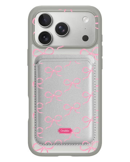 iPhone Magnetic Wallet Case - Coquette Pink Bow