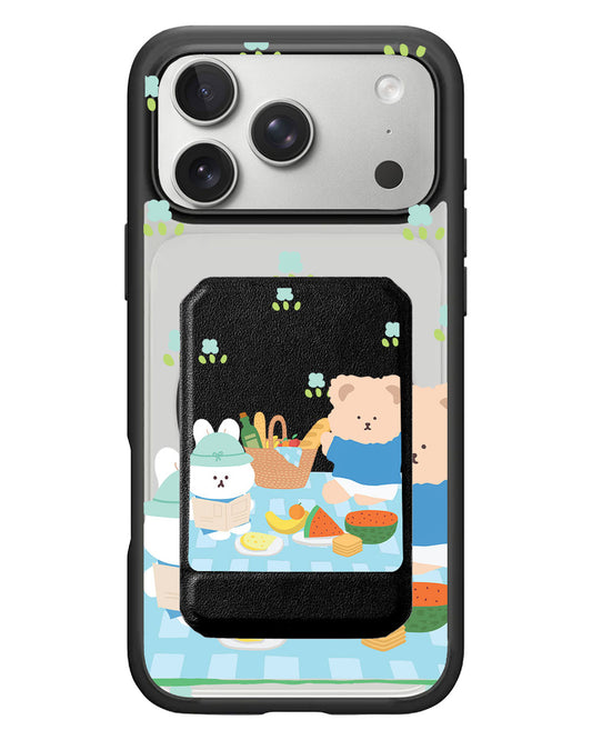 iPhone Magnetic Multifold Wallet - Picnic Blue