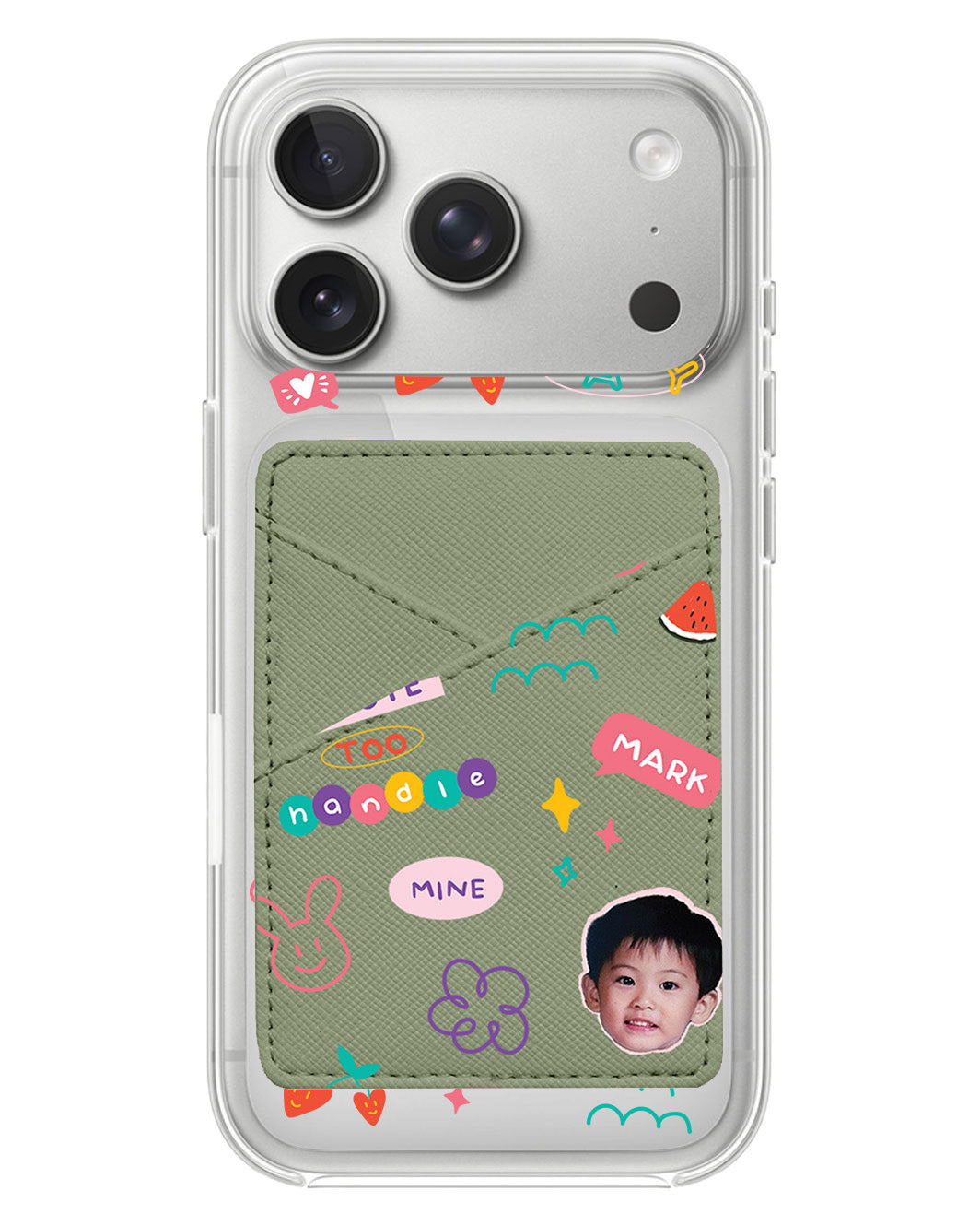 iPhone Phone Wallet Case - Face Grid