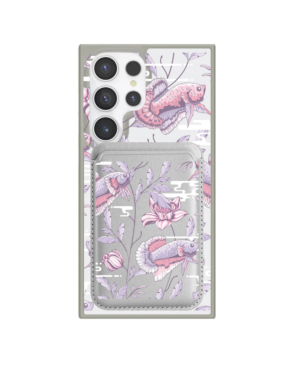 Android Magnetic Wallet Case - Fish & Floral 1.0