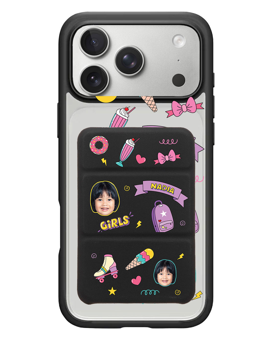iPhone Magnetic Trifold Wallet Case - Face Grid Comic