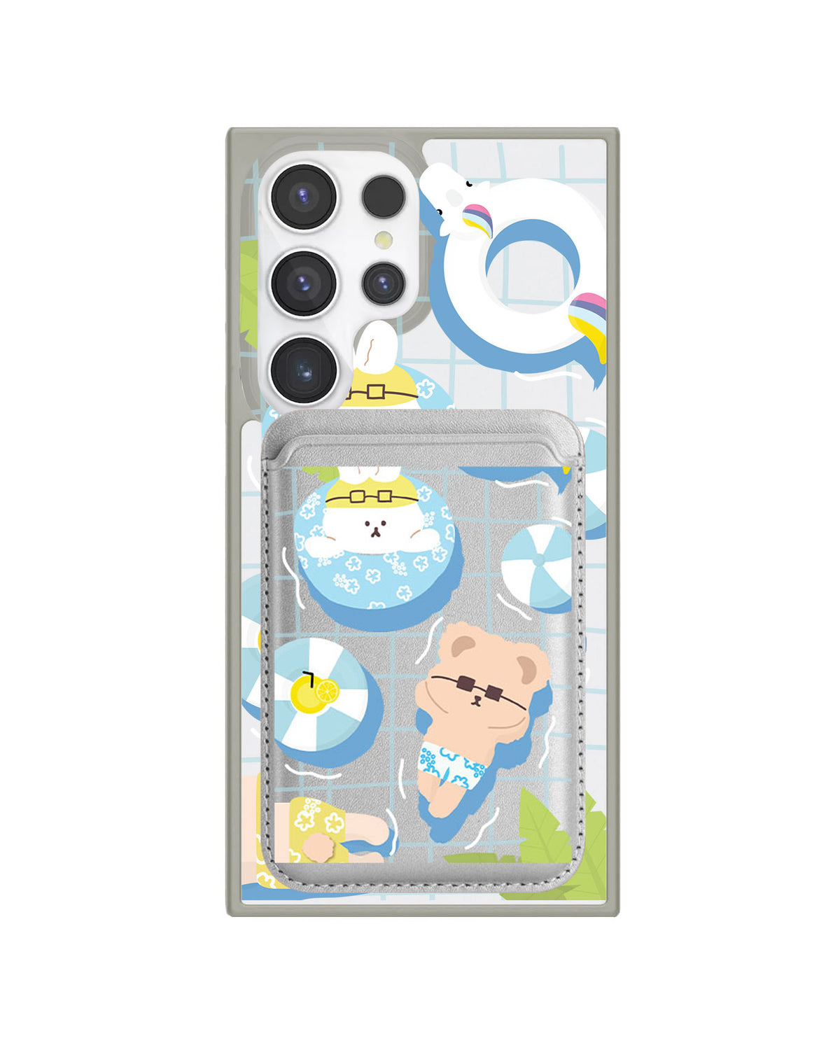 Android Magnetic Wallet Case - Pool Party Blue