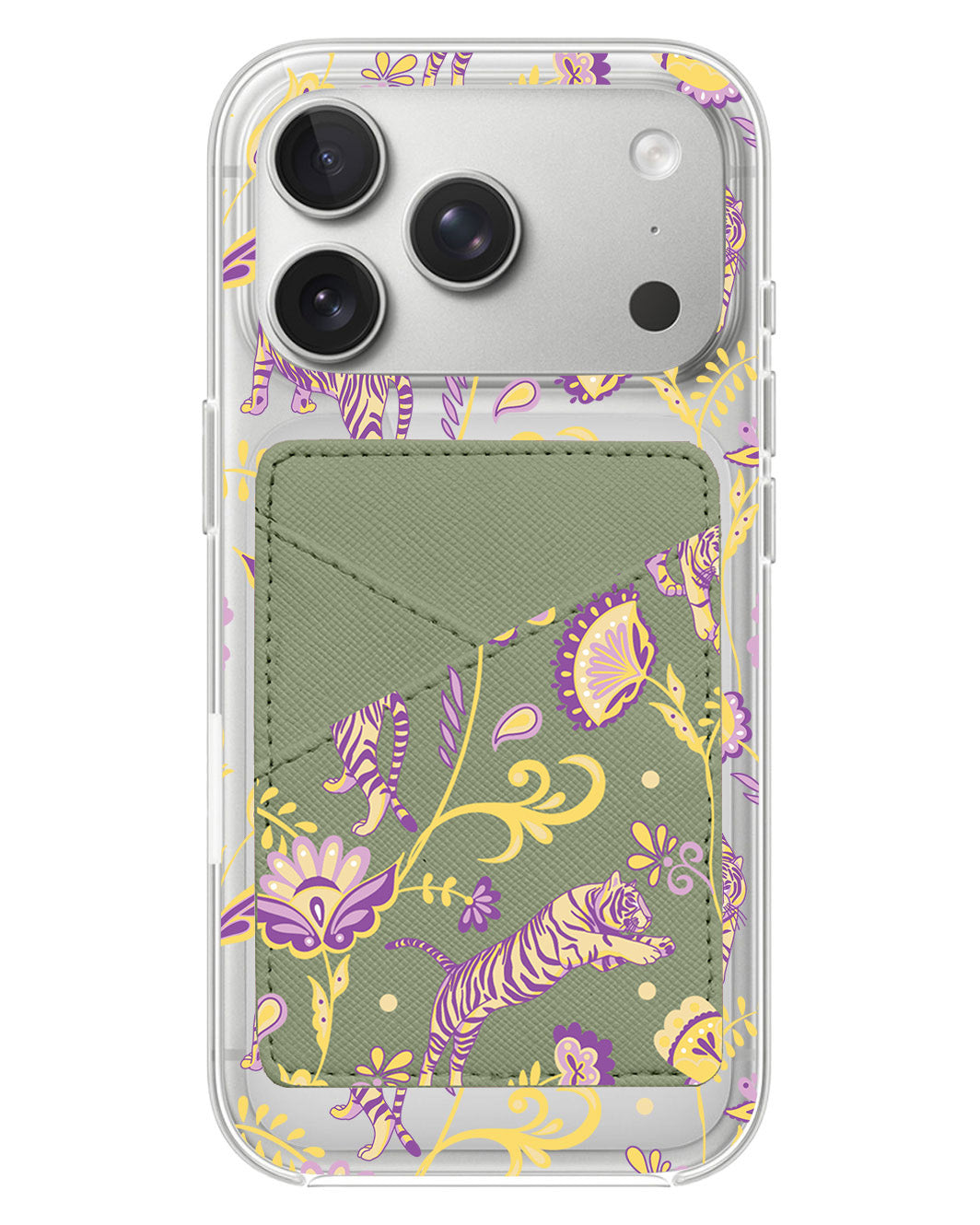 iPhone Phone Wallet Case - Tiger & Floral 4.0