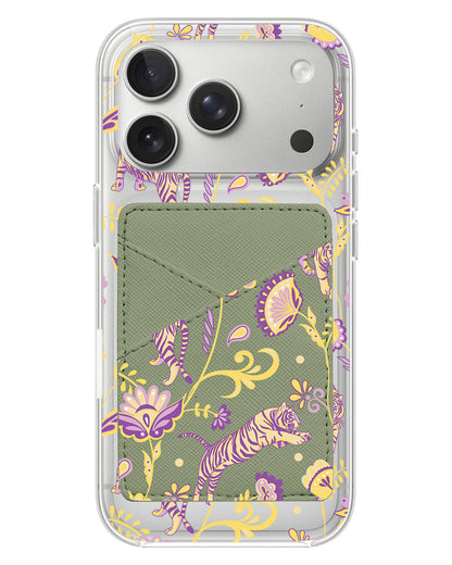 iPhone Phone Wallet Case - Tiger & Floral 4.0