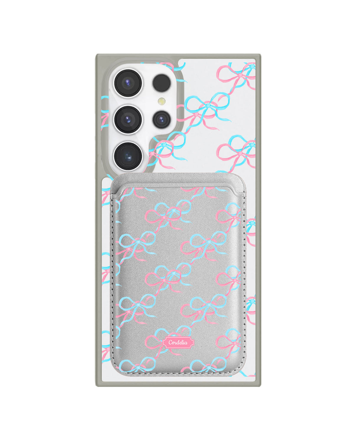 Android Magnetic Wallet Case - Coquette Overlap Bow