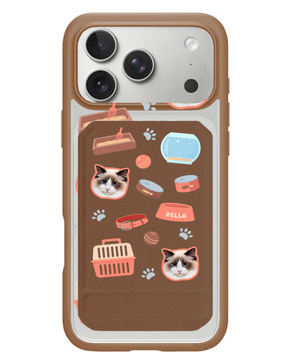 iPhone Magnetic Multifold Wallet - Pet Grid Kitty Cozy Corner
