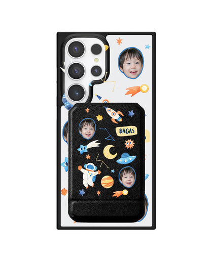 Android Magnetic Multifold Wallet - Face Grid Astronout