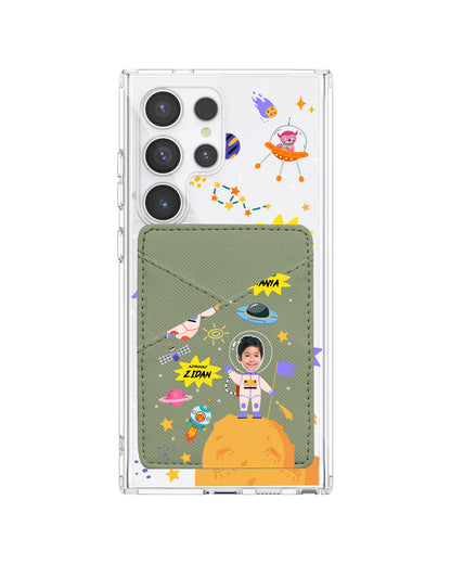 Android Phone Wallet Case - Face Grid Dream Astronaut
