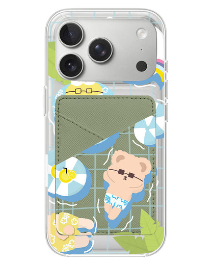 iPhone Phone Wallet Case - Pool Party Blue