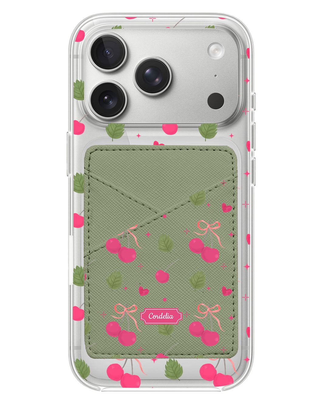 iPhone Phone Wallet Case - Coquette Cherry