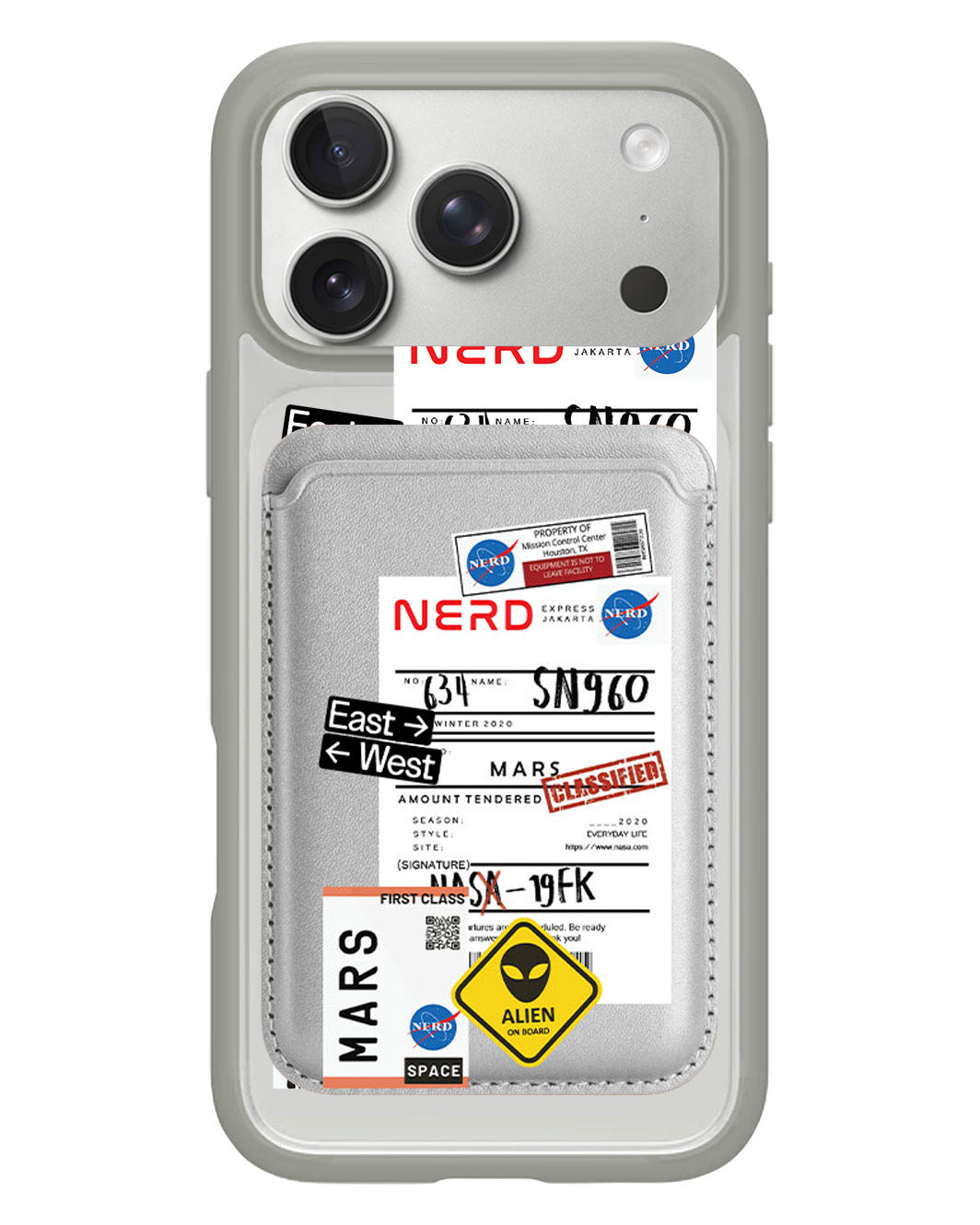 iPhone Magnetic Wallet Case - Ticket to Mars
