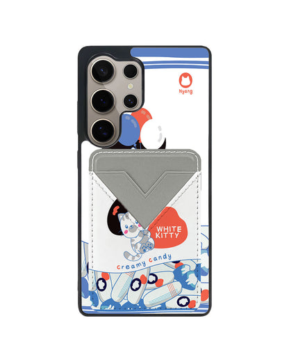 Android Avant Wallet Case - White Kitty