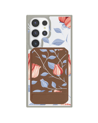 Android Magnetic Multifold Wallet - Red Tulip