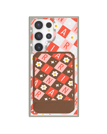 Android Magnetic Multifold Wallet - Flower Grid Monogram 2.0