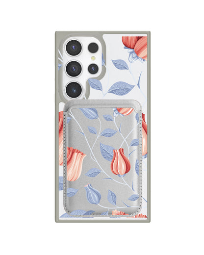 Android Magnetic Wallet Case - Red Tulip