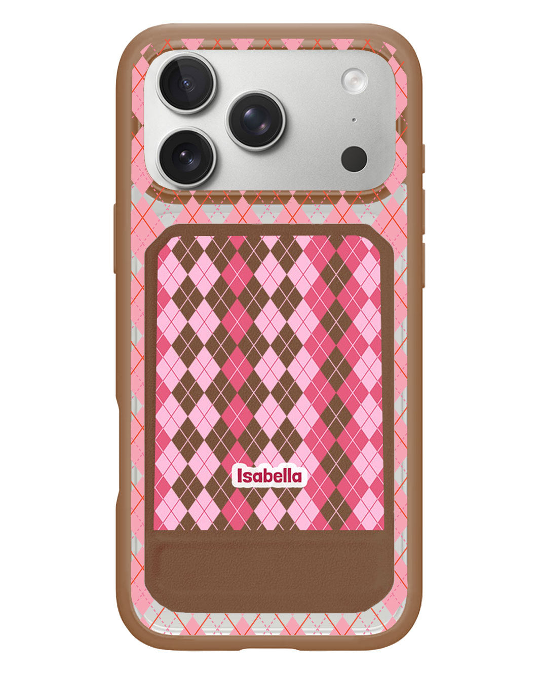 iPhone Magnetic Multifold Wallet - Pink Argyle