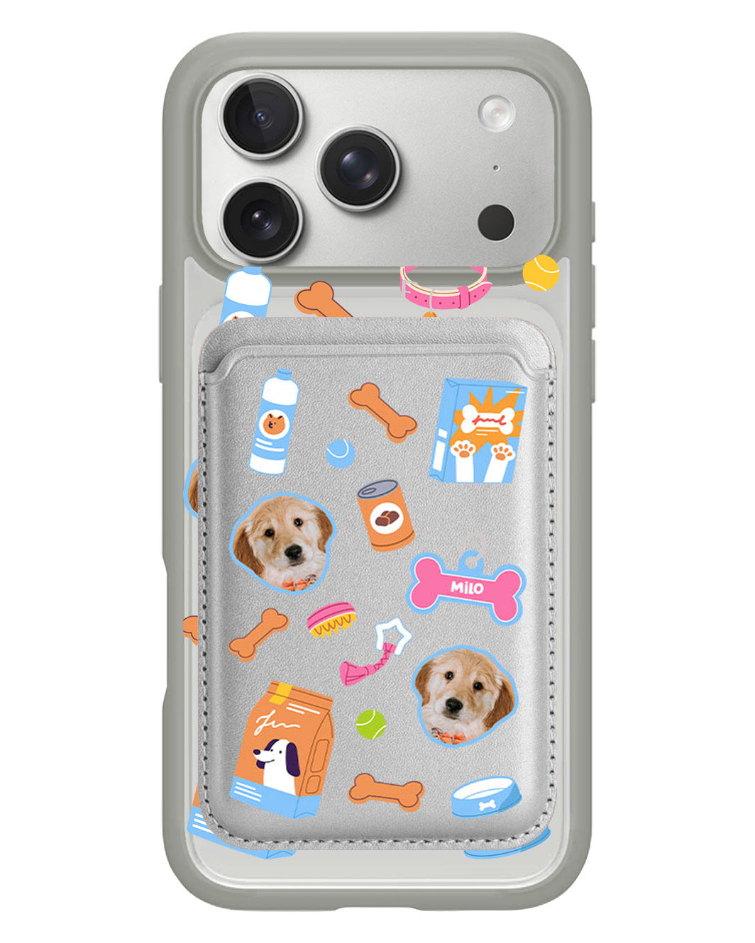 iPhone Magnetic Wallet Case - Pet Grid Puppy Sweet Treats