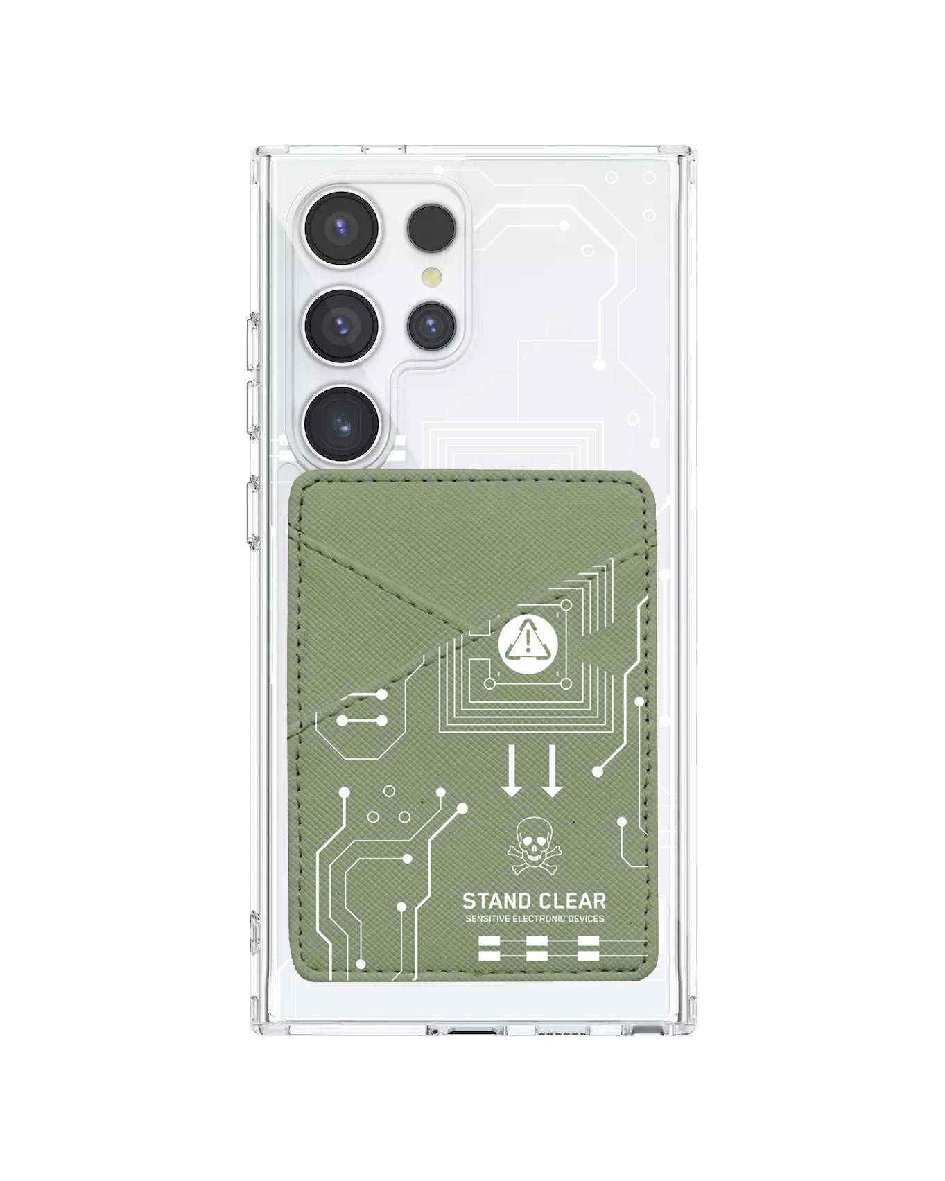 Android Phone Wallet Case - Circuit White