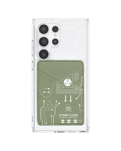 Android Phone Wallet Case - Circuit White