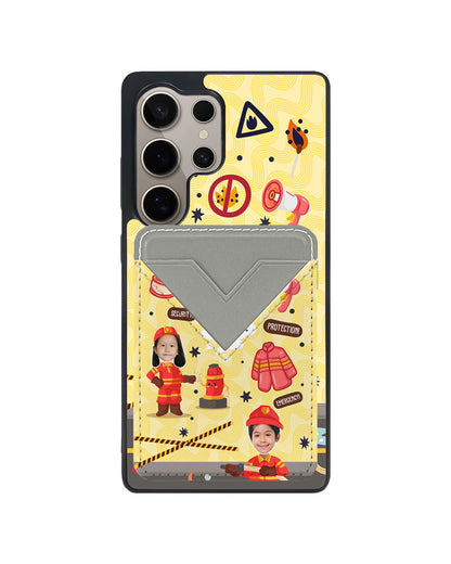 Android Avant Wallet Case - Face Grid Dream Firefighter