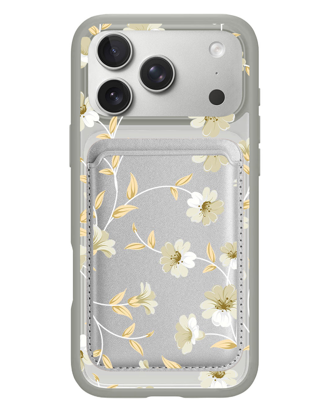 iPhone Magnetic Wallet Case - White Magnolia