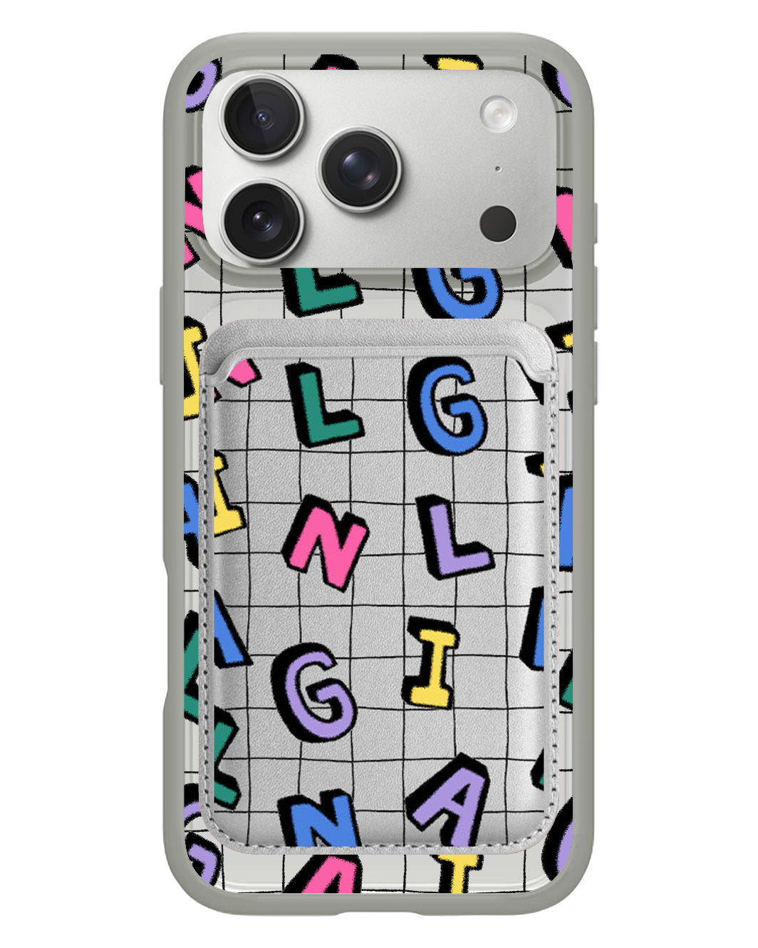 iPhone Magnetic Wallet Case - Playful Monogram 2.0