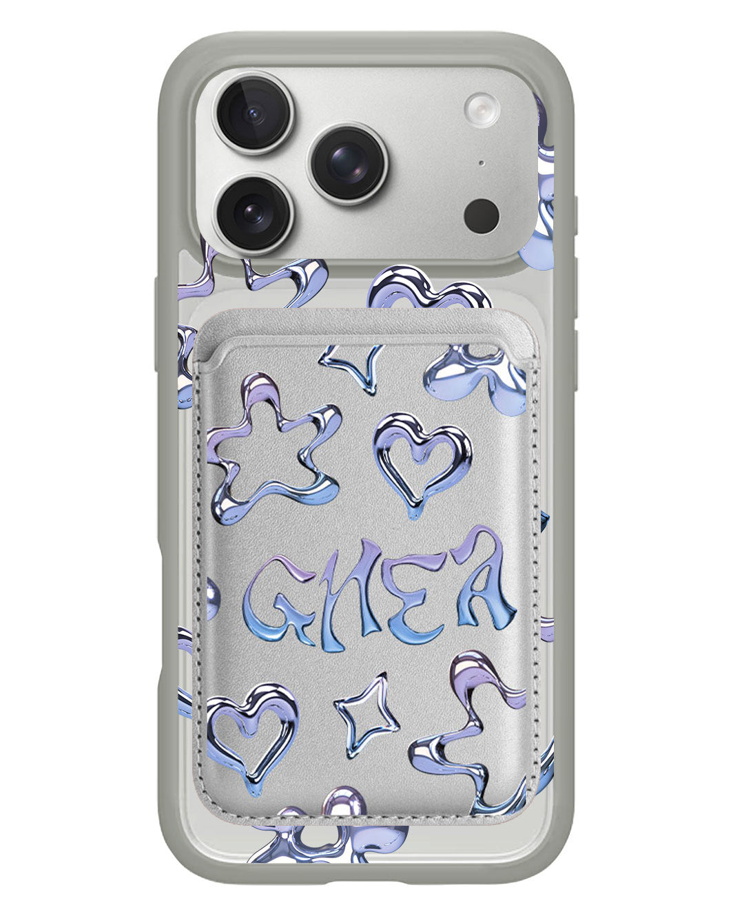 iPhone Magnetic Wallet Case - Chrome Monogram 1.0