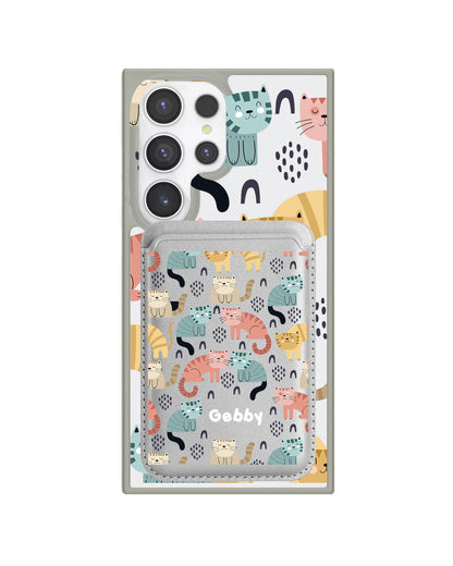 Android Magnetic Wallet Case - Rainbow Meow