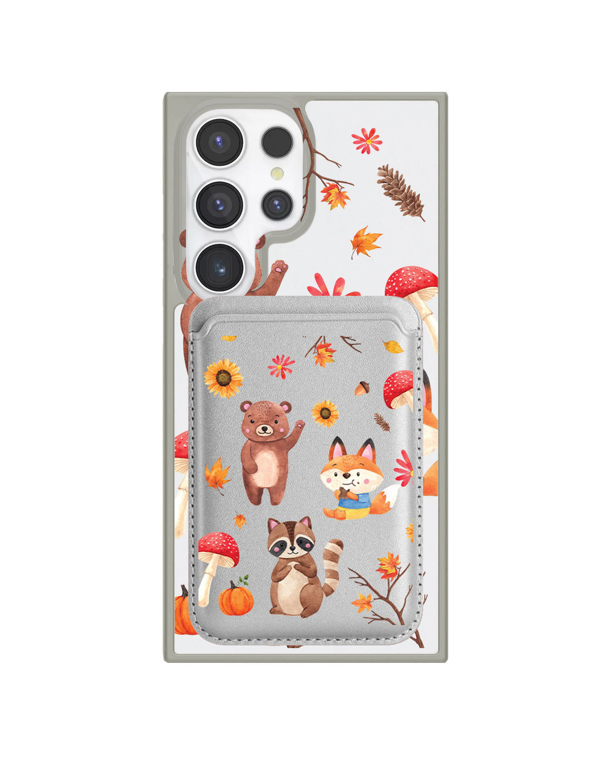 Android Magnetic Wallet Case - Autumn Animals