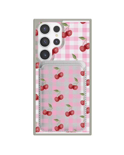 Android Magnetic Wallet Case - Cherry Tartan