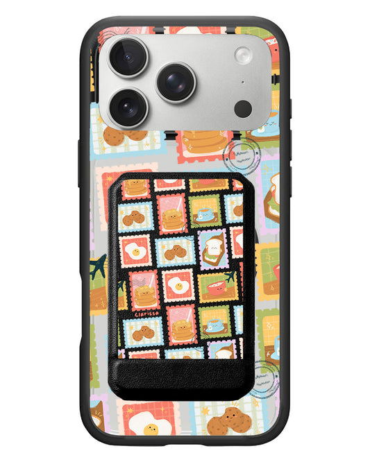 iPhone Magnetic Multifold Wallet - Breakfast Menu Stamps